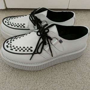 T.U.K White platform creepers